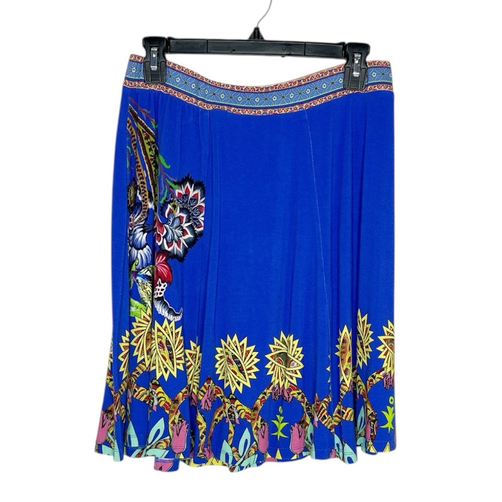 DESIGUAL Blue and Yellow Pattered Pull on Skirt size Large